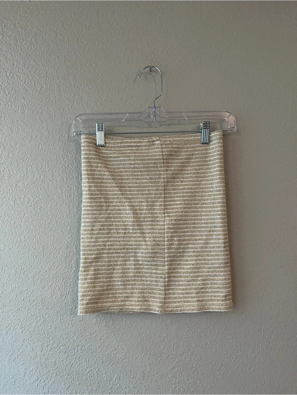 Vintage Y2K Gold Striped Mini Skirt Striped Knit Small